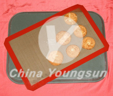 Custom Printing Pizza Non Stick Silicone Baking Mat Safety , Silicone  Cookie Sheet